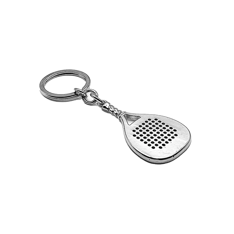 Padel Racket Keychain - Silver Color