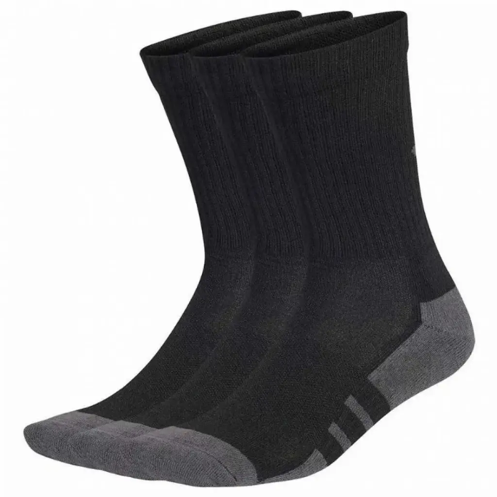 Adidas Essentials Cushioned Crew Socks Black Gray - 3 Pairs 
